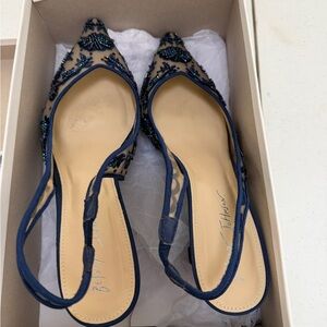 Betsey Johnson Navy Embellished Heels